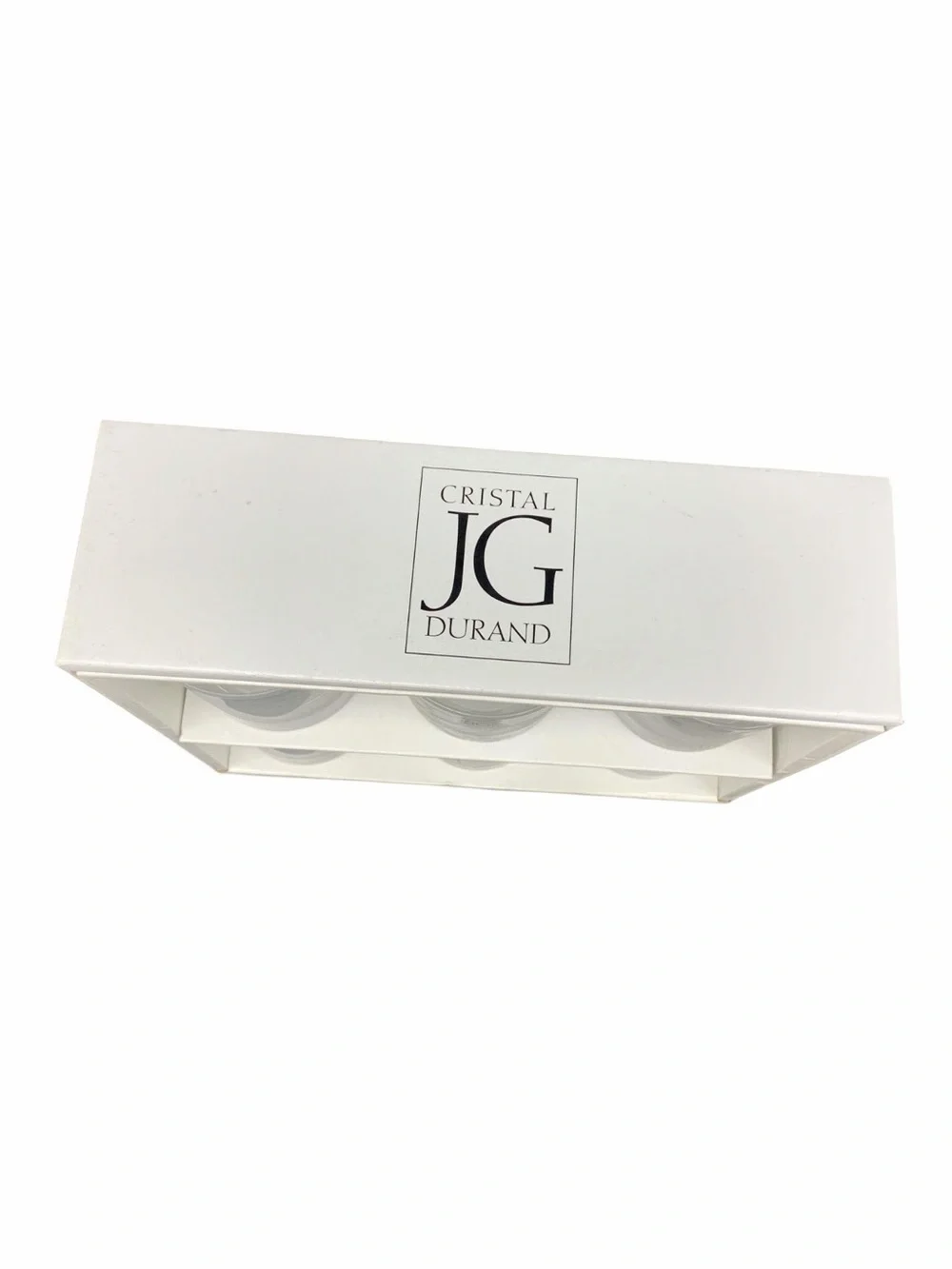 JLG Crystal Durand Set of 6 Clear Glass Tumblers with Subtle Etched Lines